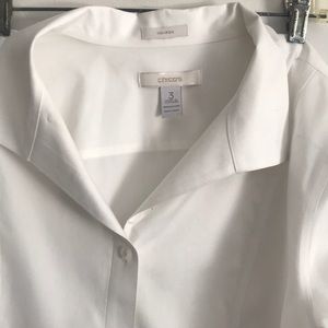 White cotton tailored long sleeve shirt